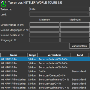 Tourensuche aus WORLD TOURS