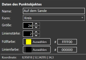 Daten des Punktobjektes