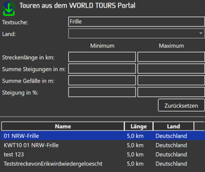 Suche von Online Touren