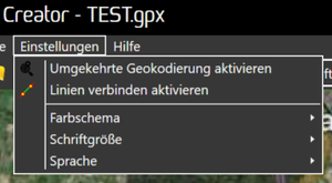Hauptmenü Einstellungen